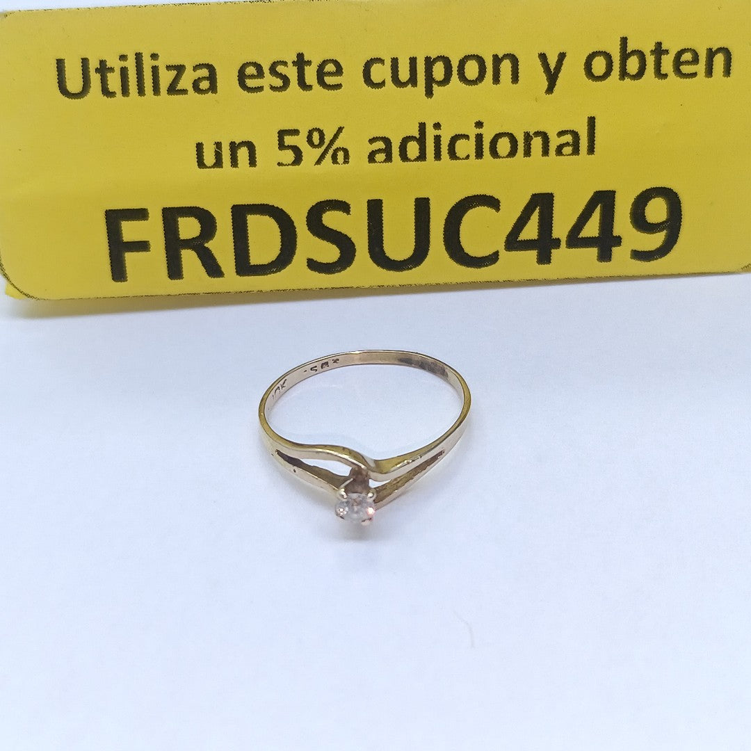 ANILLITO,SOLITARIO ORO 10 K 1,20 GRMS (SEMINUEVO)