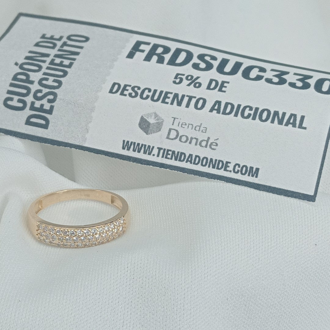 ANILLO ANILLITO C CIRCONIAS 14K 9 TALLA 2.5 GR (NUEVO)