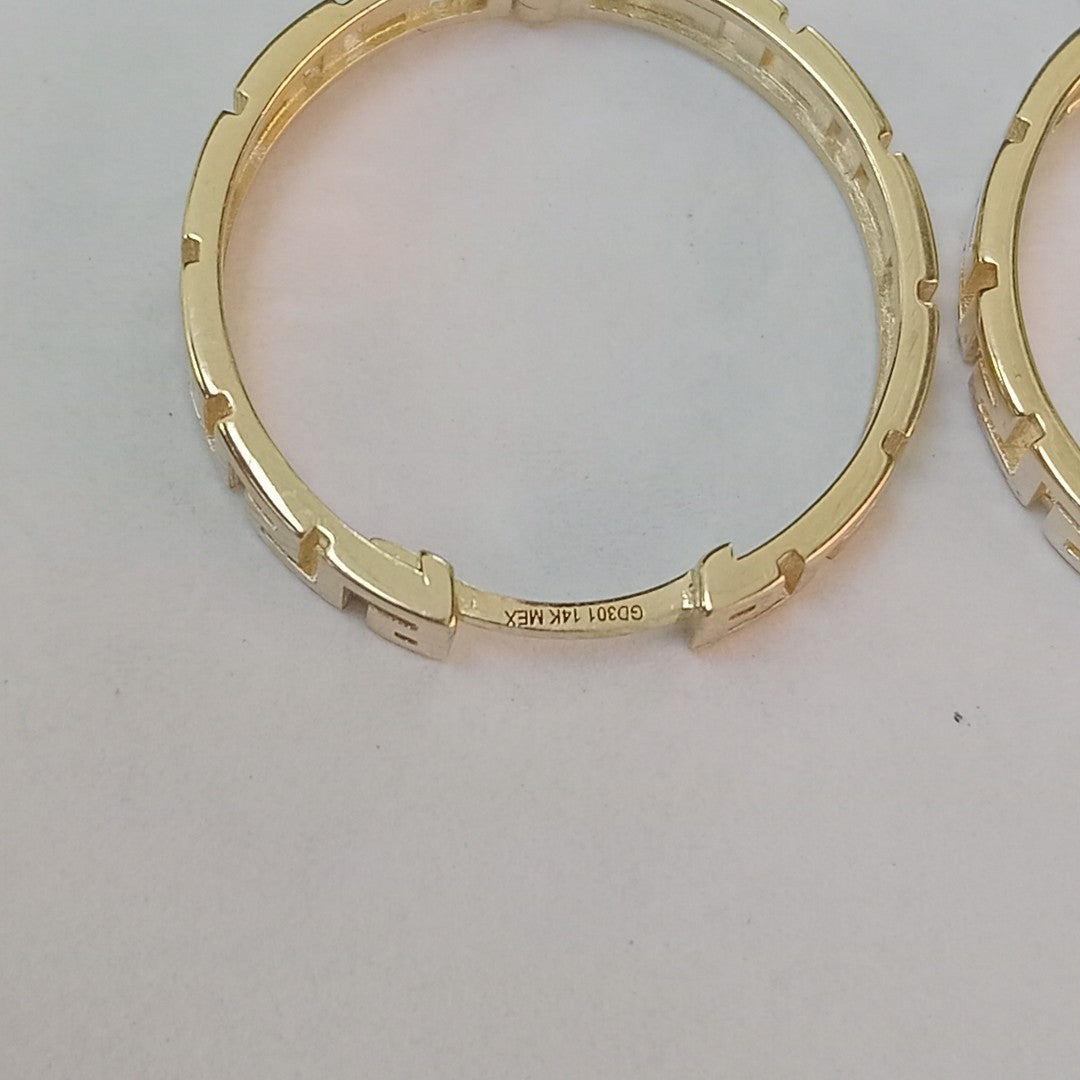 ARETES ARRACADA C GRECAS 14K 4.9 GR (NUEVO)