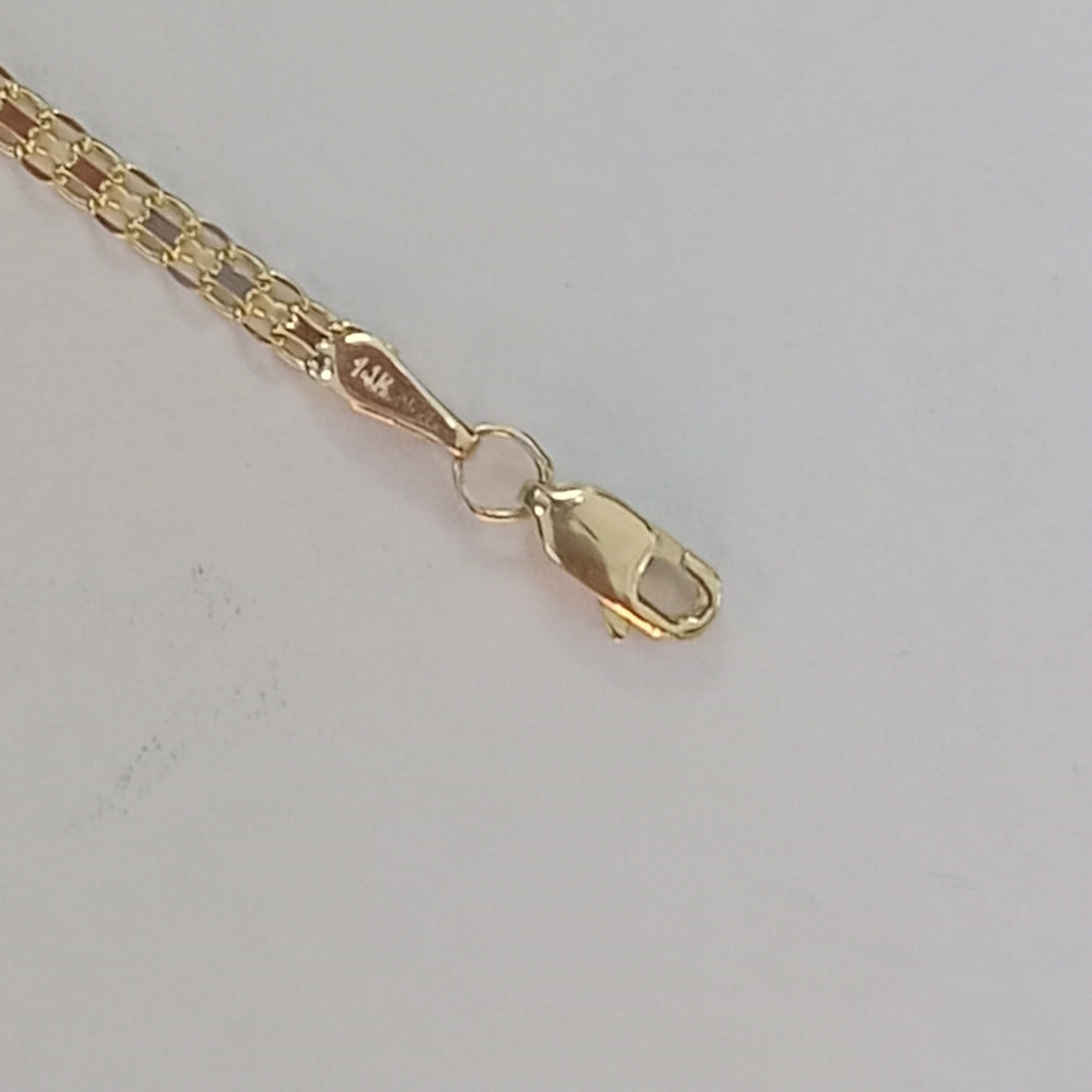 PULSERA ESPECIAL C FLORES 14K 18 CM 2.9 GR (NUEVO)