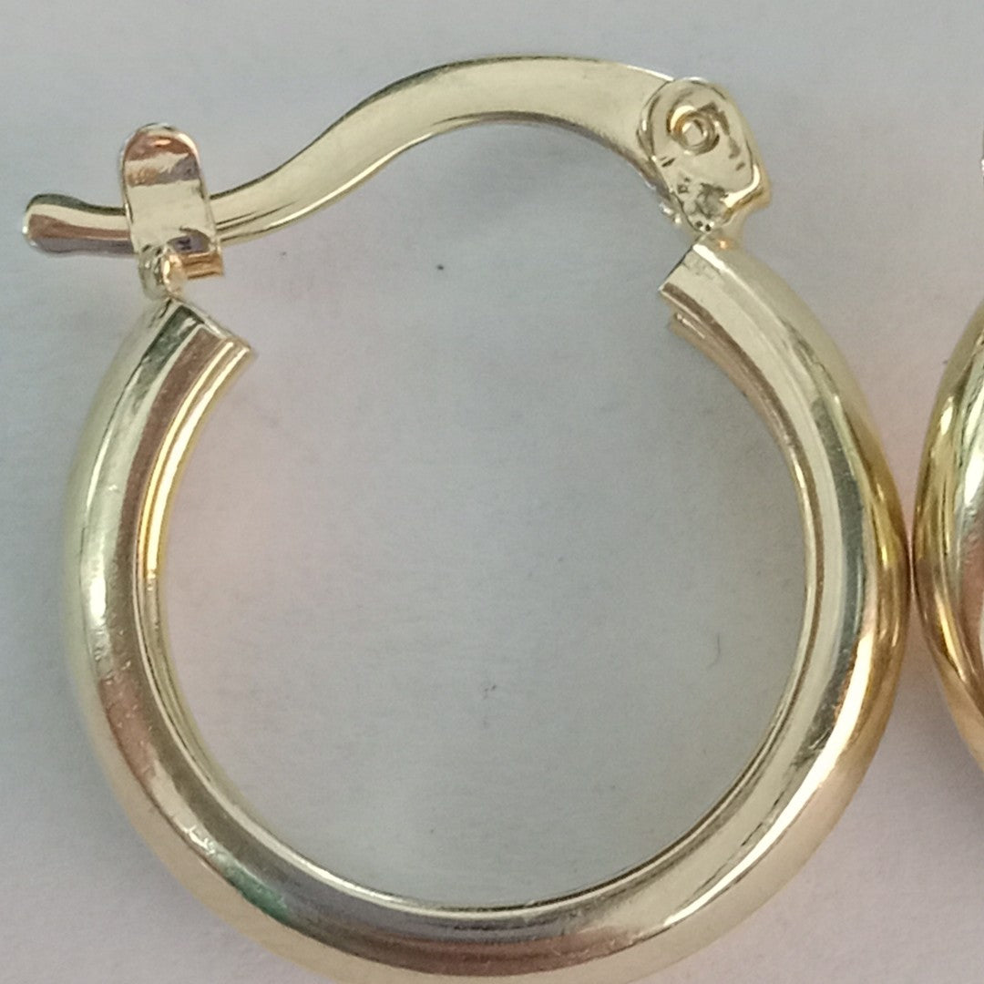 ARETES TEJIDO ARRACADAS LISAS 14K 2.2 GR (NUEVO)