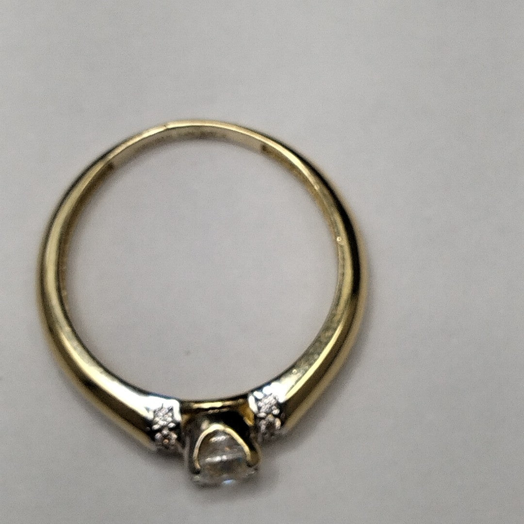 ANILLO ANILLITO C CIRCONIAS 14K 7 TALLA 2.1 GR (NUEVO)
