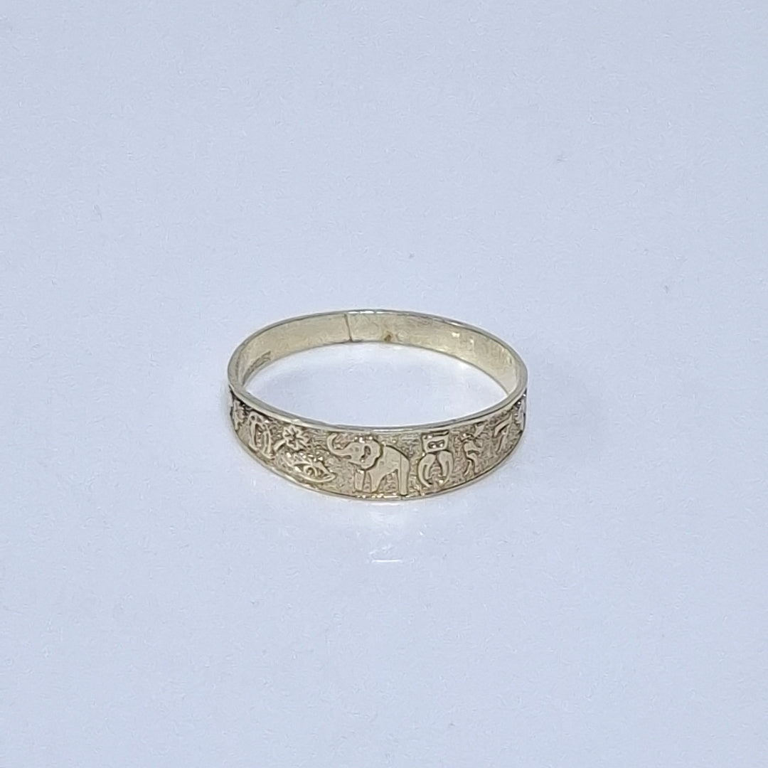 ANILLOS ARGOLLA DE LA SUERTE 10K TALLA 7 1.1 GR (NUEVO)