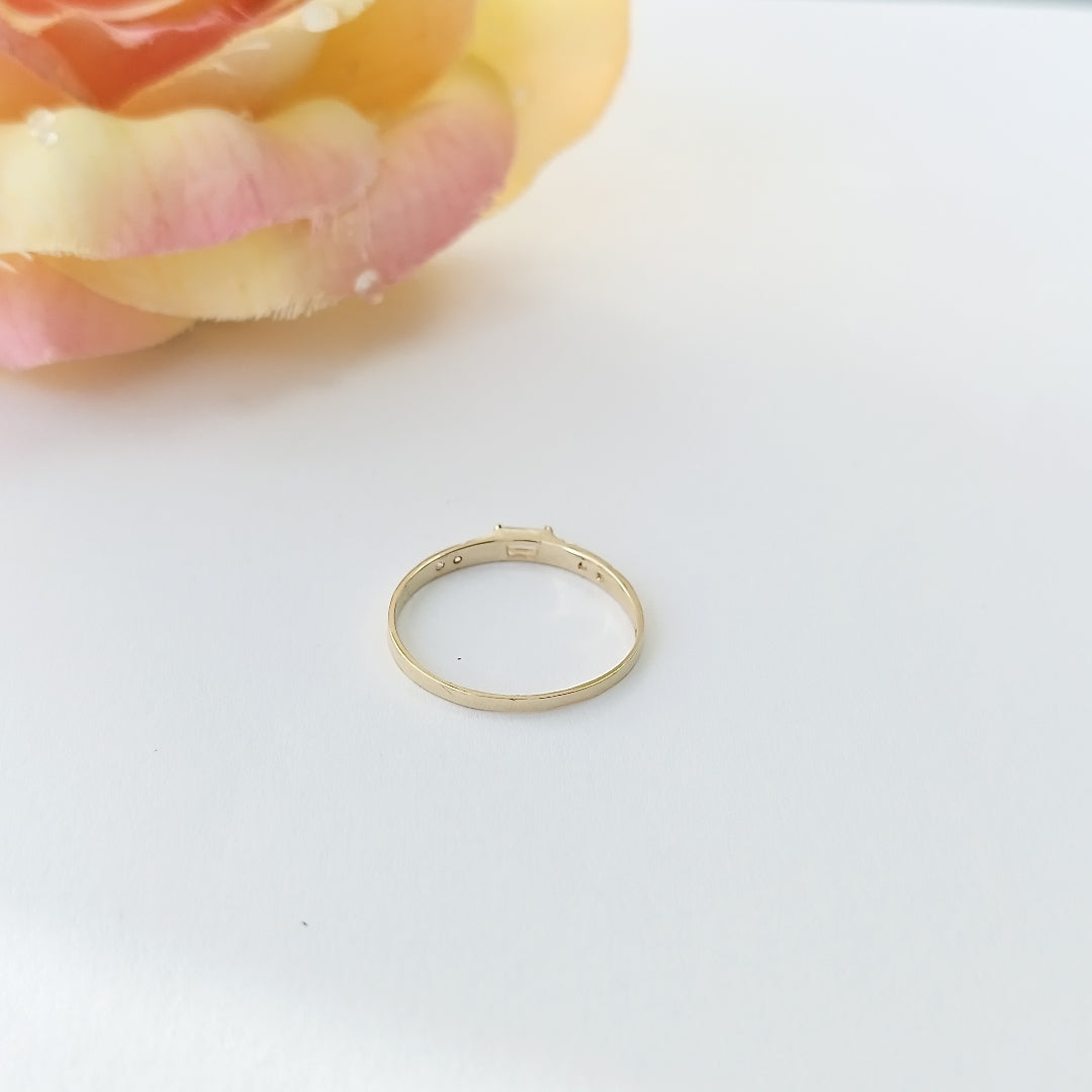 ANILLOS CON CIRCONIAS 14K TALLA 8.5 1.1 GR (NUEVO)