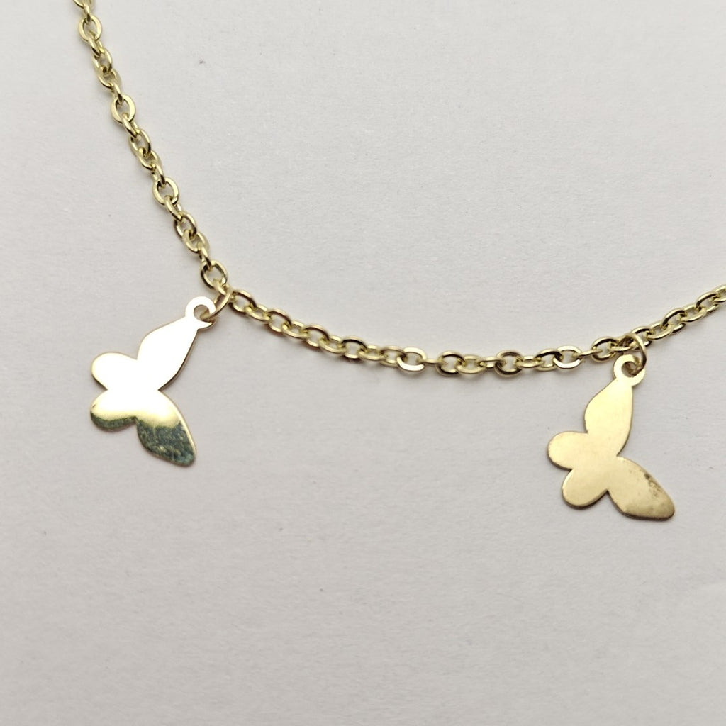PULSERA ESPECIAL CON MARIPOSAS 14K 18 CM 2.1 GR (NUEVO)