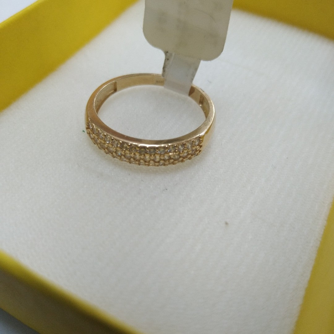 ANILLO ANILLITO C CIRCONIAS 14K 9 TALLA 2.5 GR (NUEVO)