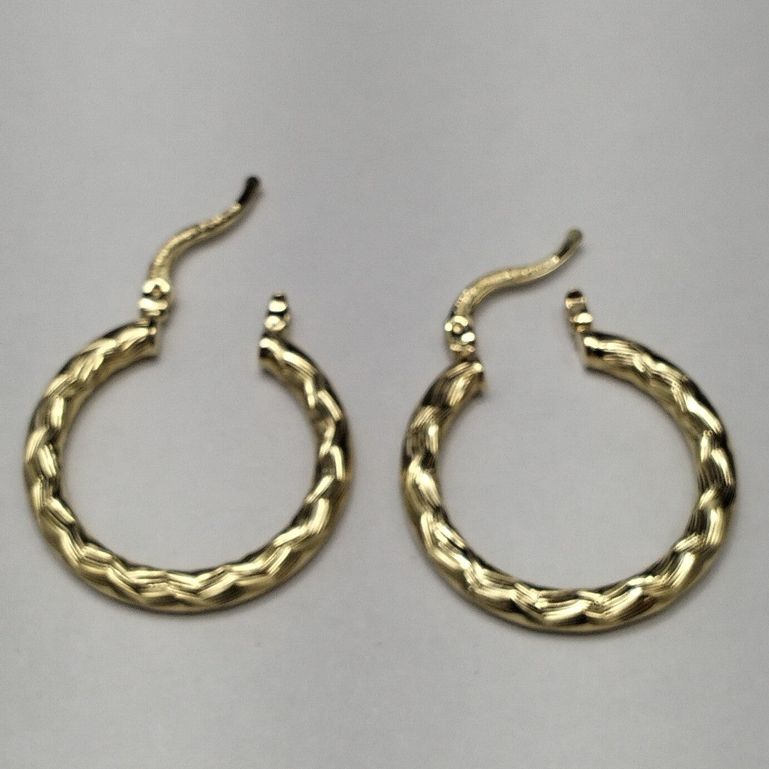 ARETES TEJIDO ARRACADA LABRADA 14K 2.8 GR (NUEVO)