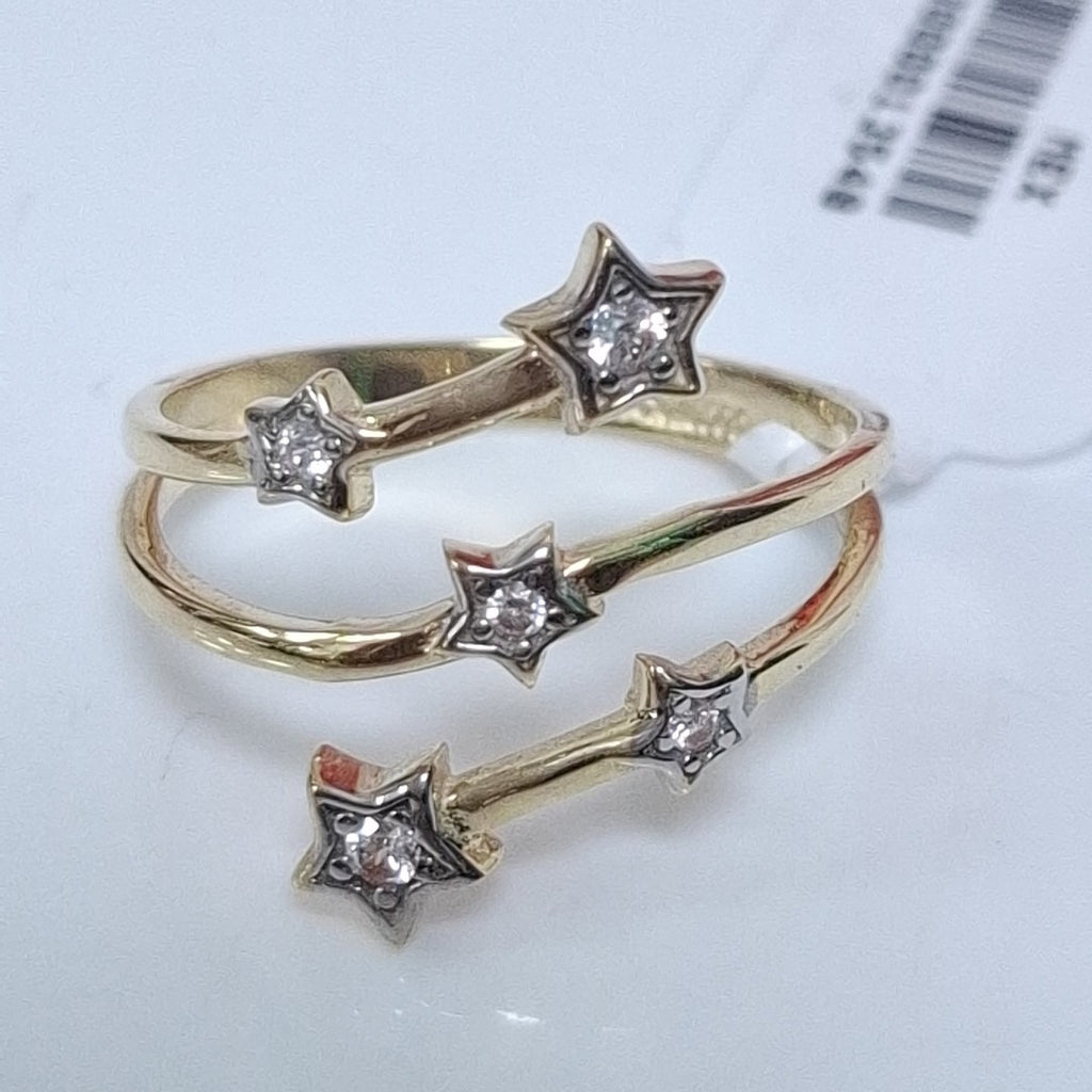 ANILLOS ANILLITO FIG ESTRELLA CON CIRCNIAS 10K TALLA 8 2.7 GR (NUEVO)