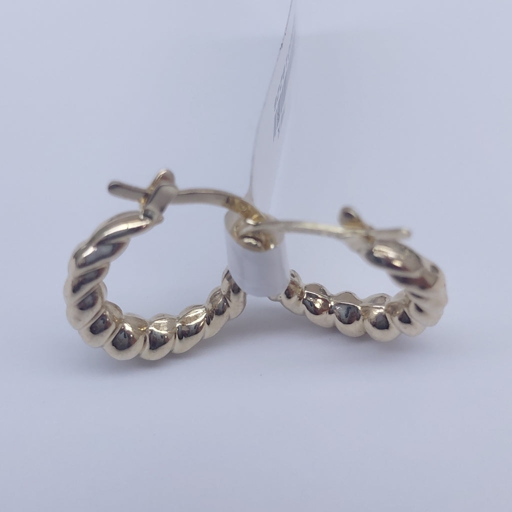 ARETES ARRACADAS TZL HUECAS 14K 1.5 GR (NUEVO)
