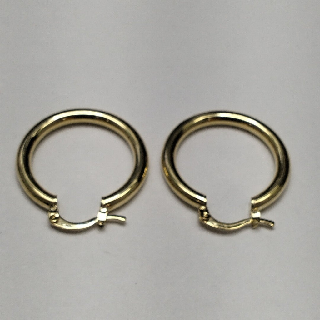 ARETES TEJIDO ARRACADAS LISAS HUECAS 14K 2.1 GR (NUEVO)