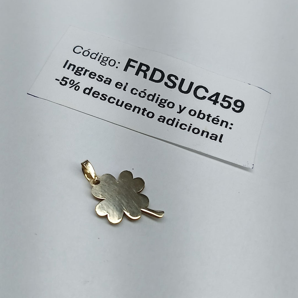 DIJE FIG TREBOL C CIRCONIA 14K 0.8 GR (NUEVO)