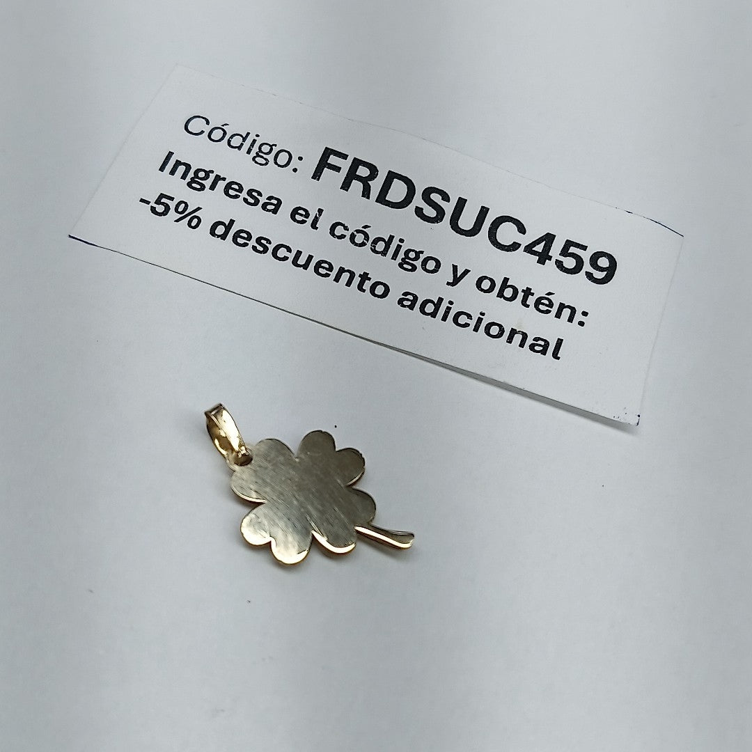 DIJE FIG TREBOL C CIRCONIA 14K 0.8 GR (NUEVO)