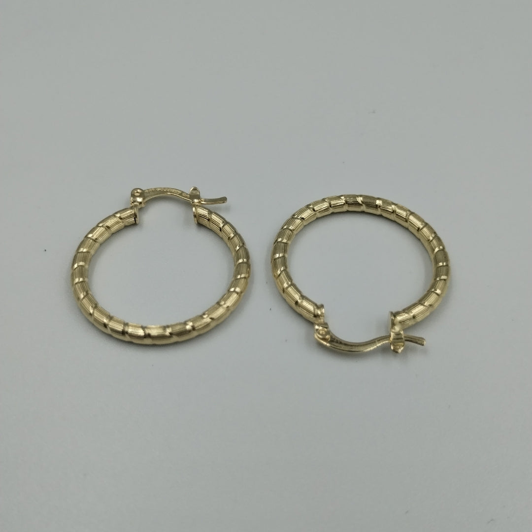 ARETES ARRACADAS LABRADAS 14K 3.2 GR (NUEVO)