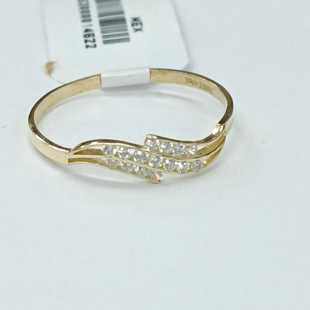 ANILLOS C CIRCONIAS 14K TALLA 9 0.9 GR (NUEVO)