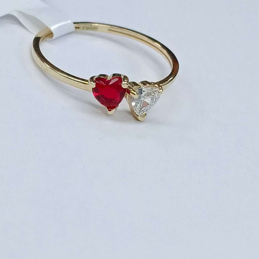 ANILLOS CON CIRCONIA T PIEDRA DE COLOR 14K TALLA 7 1.1 GR (NUEVO)