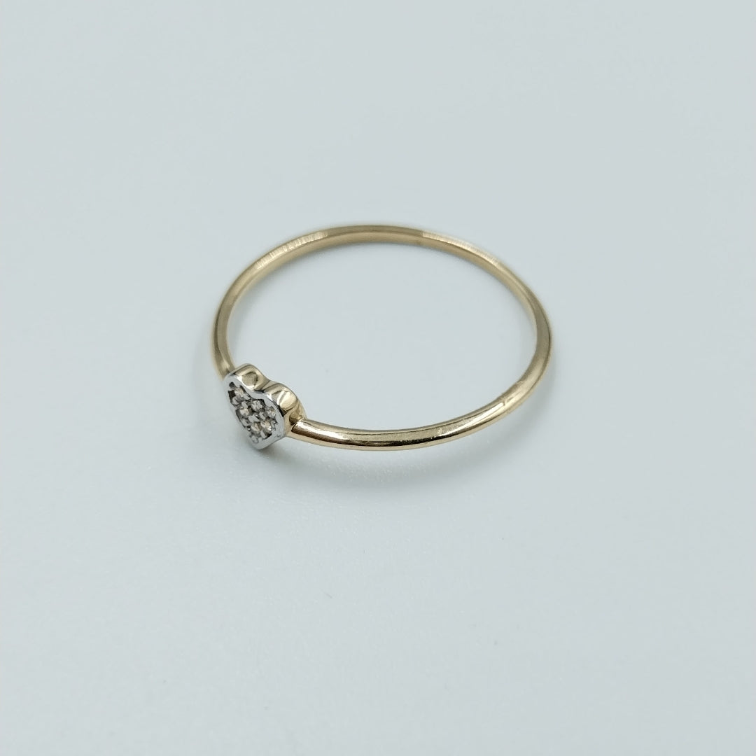ANILLO ANILLITO CORAZON C CIRCONIA 14K 8 TALLA 0.9 GR (NUEVO)