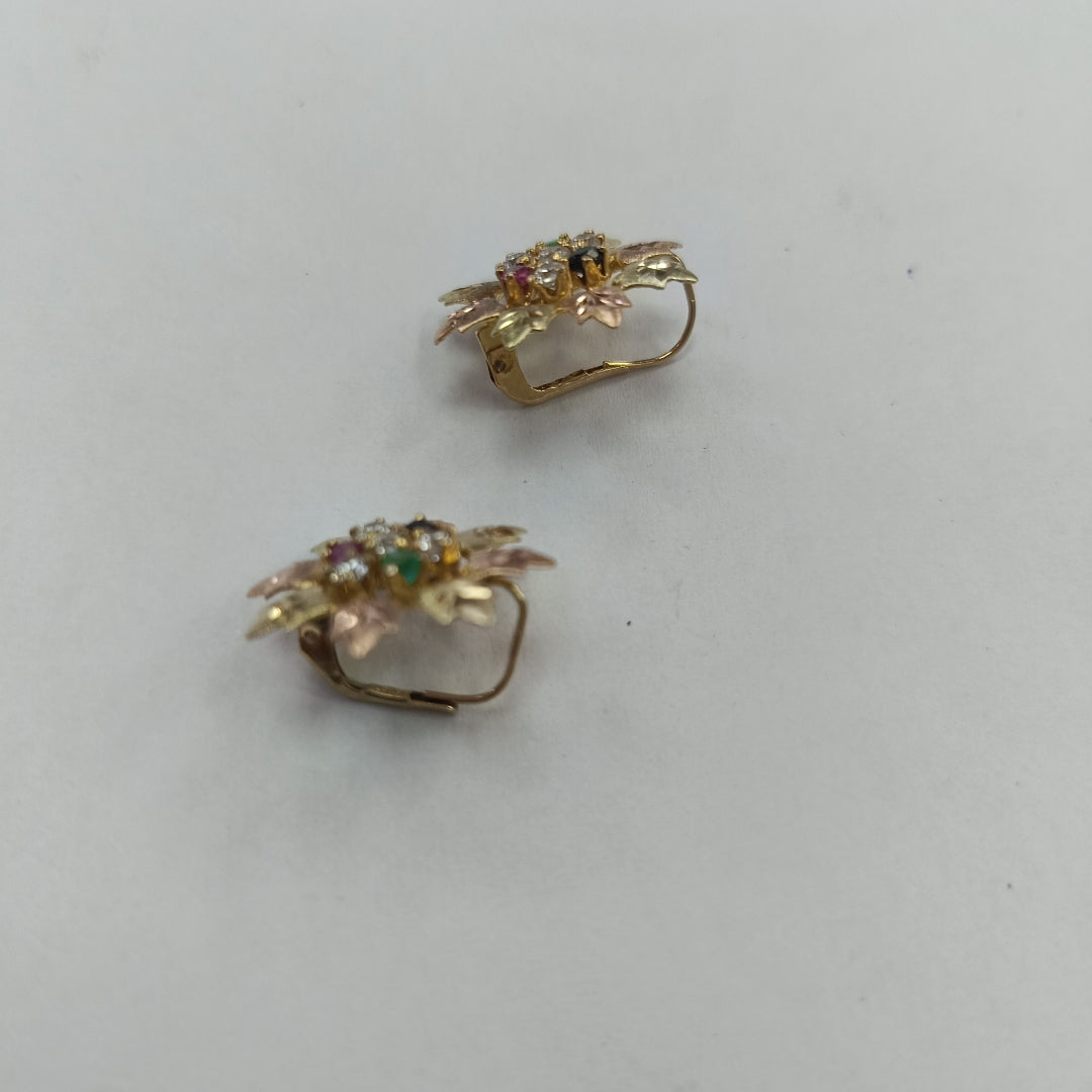 ARETES PAR ORO,RODIADO 10 K 2,90 GRMS (SEMINUEVO)