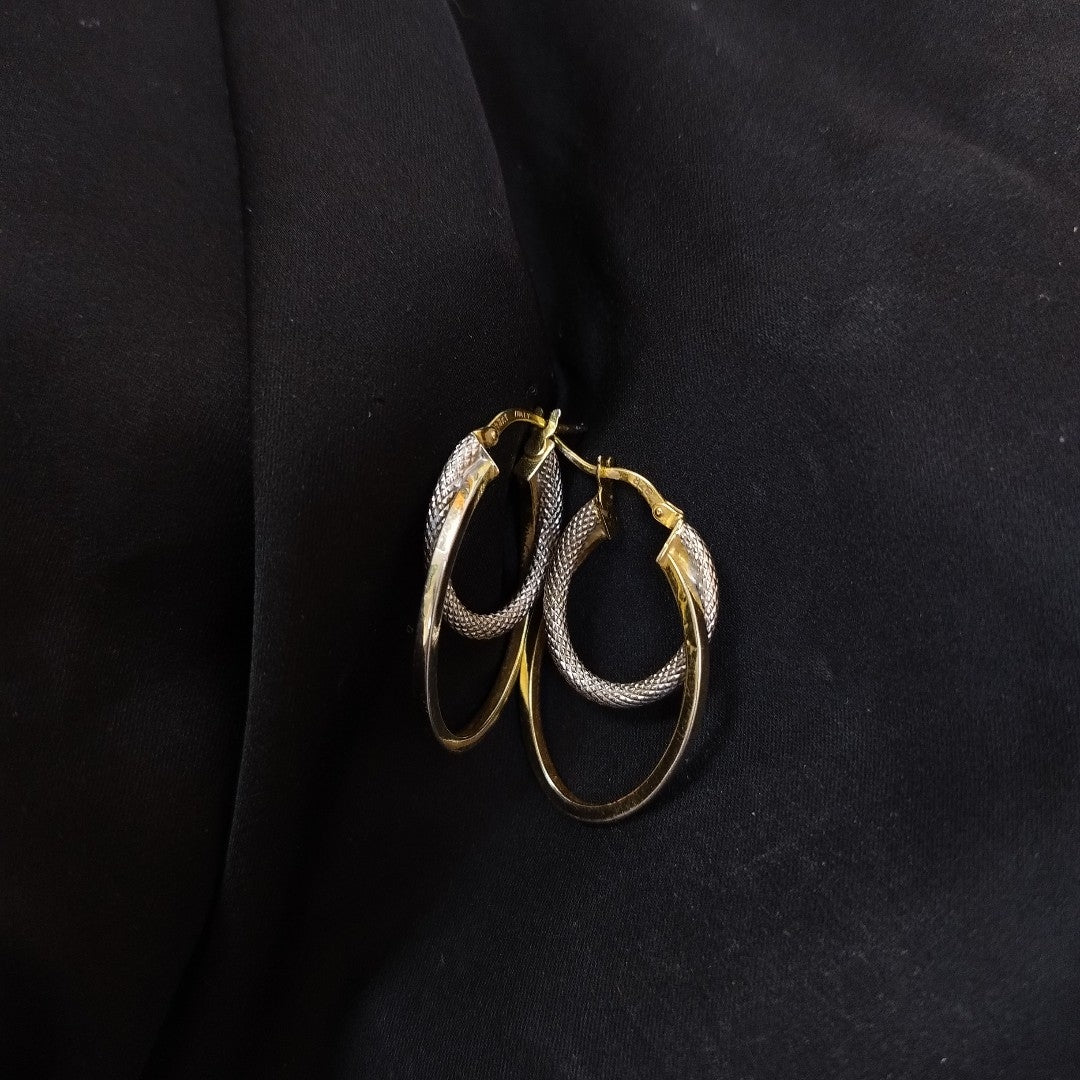 ARRACADAS PAR ORO COMBINADO 14 K 1.7 GRMS (SEMINUEVO)