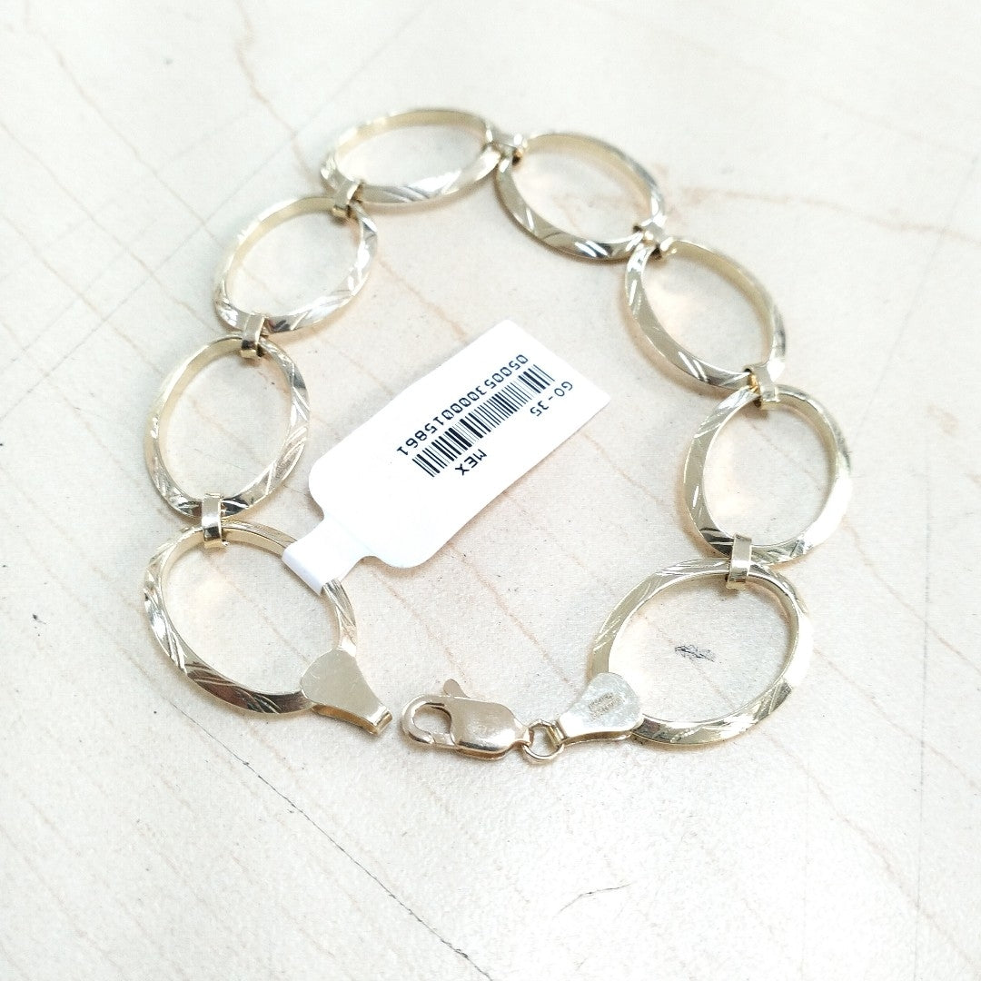 PULSERA CON AROS OVALADOS 14K 18 CM 5.3 GR (NUEVO)