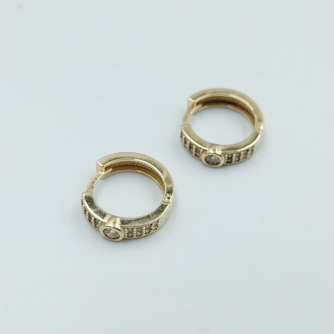 ARETES ARRACADAS C CIRCONIAS 10K 2.7 GR (NUEVO)