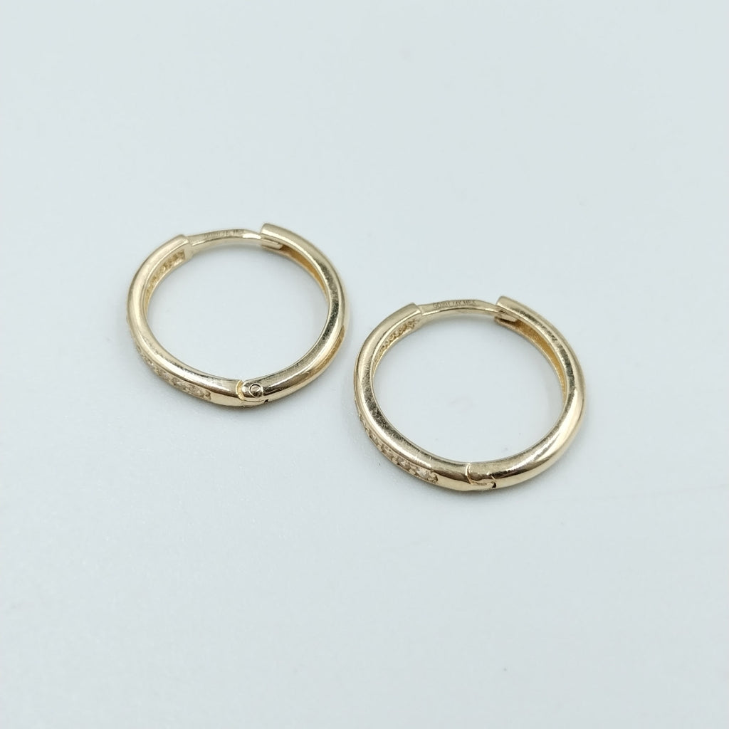 ARETES HUGGIES C CIRCONIA 14K 1.8 GR (NUEVO)