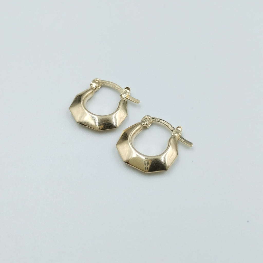 ARETES TEJIDO ARRACADA FACETADA 14K 1.3 GR (NUEVO)