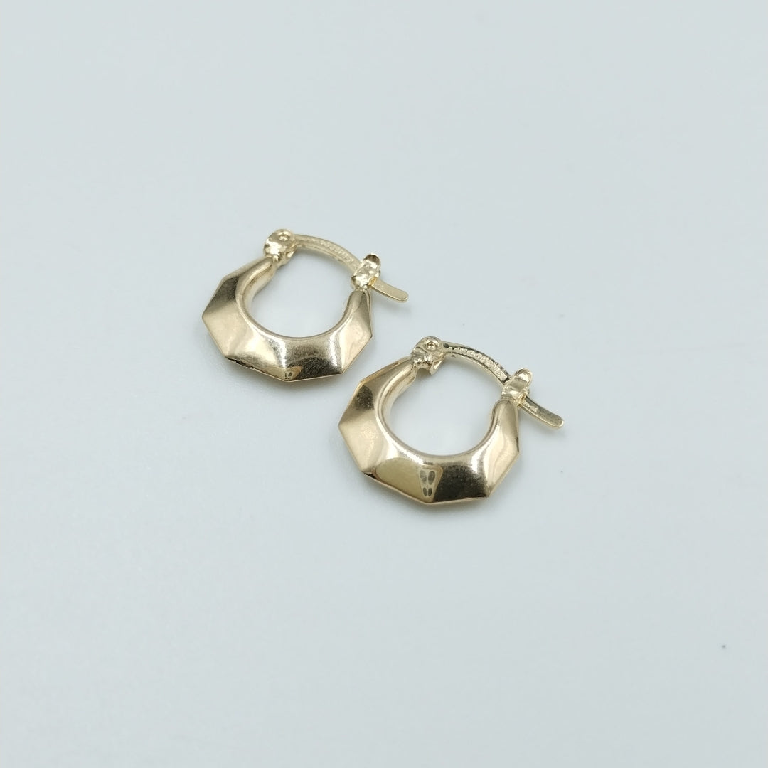 ARETES TEJIDO ARRACADA FACETADA 14K 1.3 GR (NUEVO)