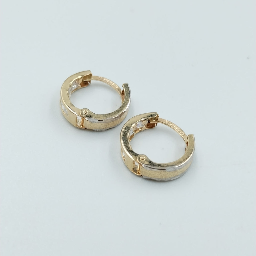 ARETES ARRACADAS C CIRCONIAS 10K 1.3 GR (NUEVO)