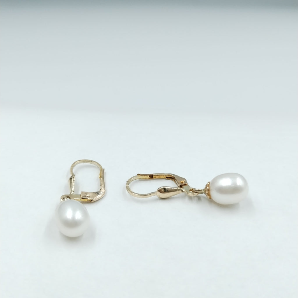 ARETES C PERLAS SINTETICAS 10K 2.2 GR (NUEVO)