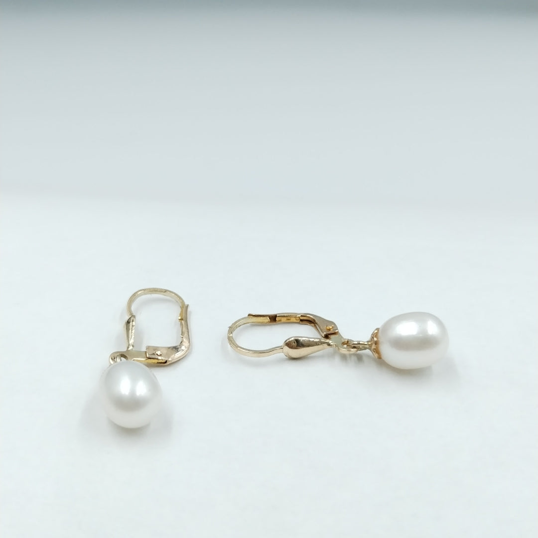 ARETES C PERLAS SINTETICAS 10K 2.2 GR (NUEVO)
