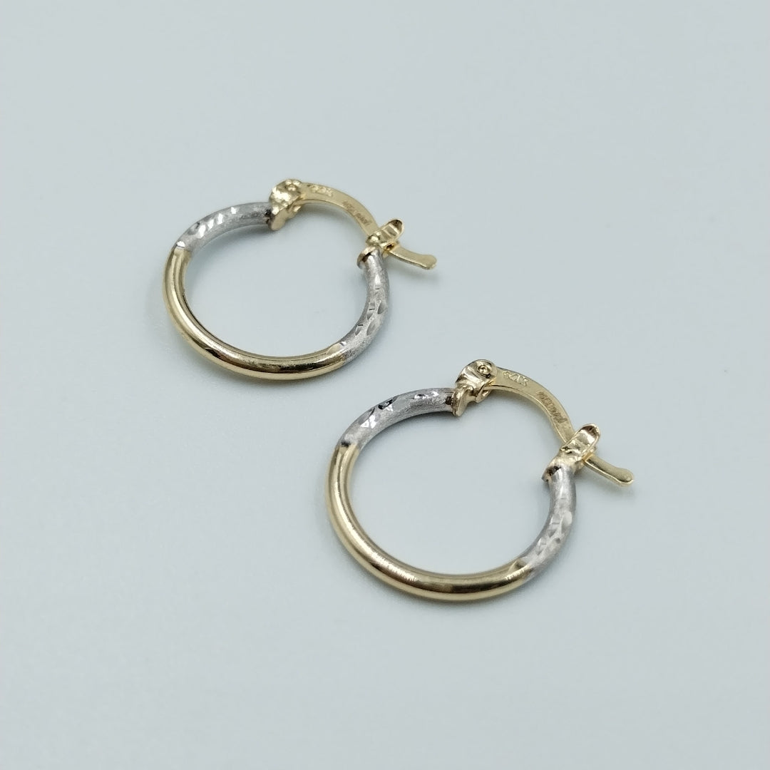 ARETES ARRACADAS COMBINADAS 14K 1.1 GR (NUEVO)