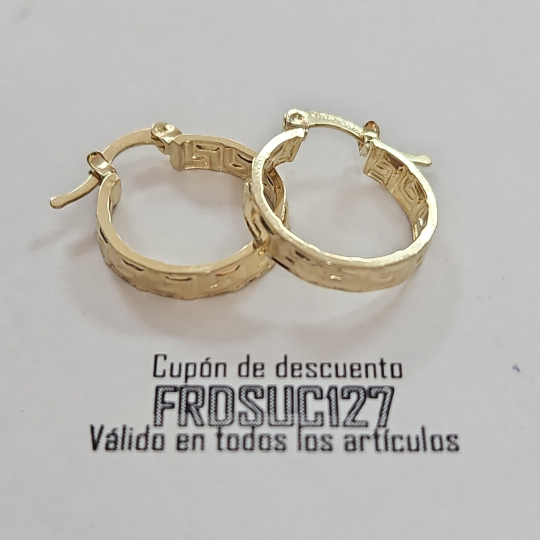 ARETES ARRACADAS FIG GRECAS 14K 1.8 GR (NUEVO)