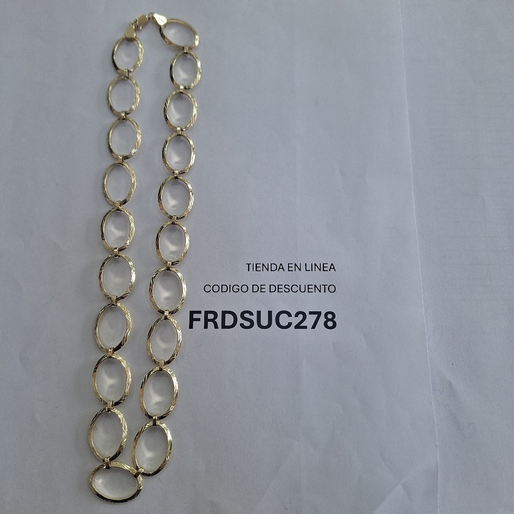 CADENA GARGANTILLA AROS OVALADOS 14K 55 CM 10.9 GR (NUEVO)