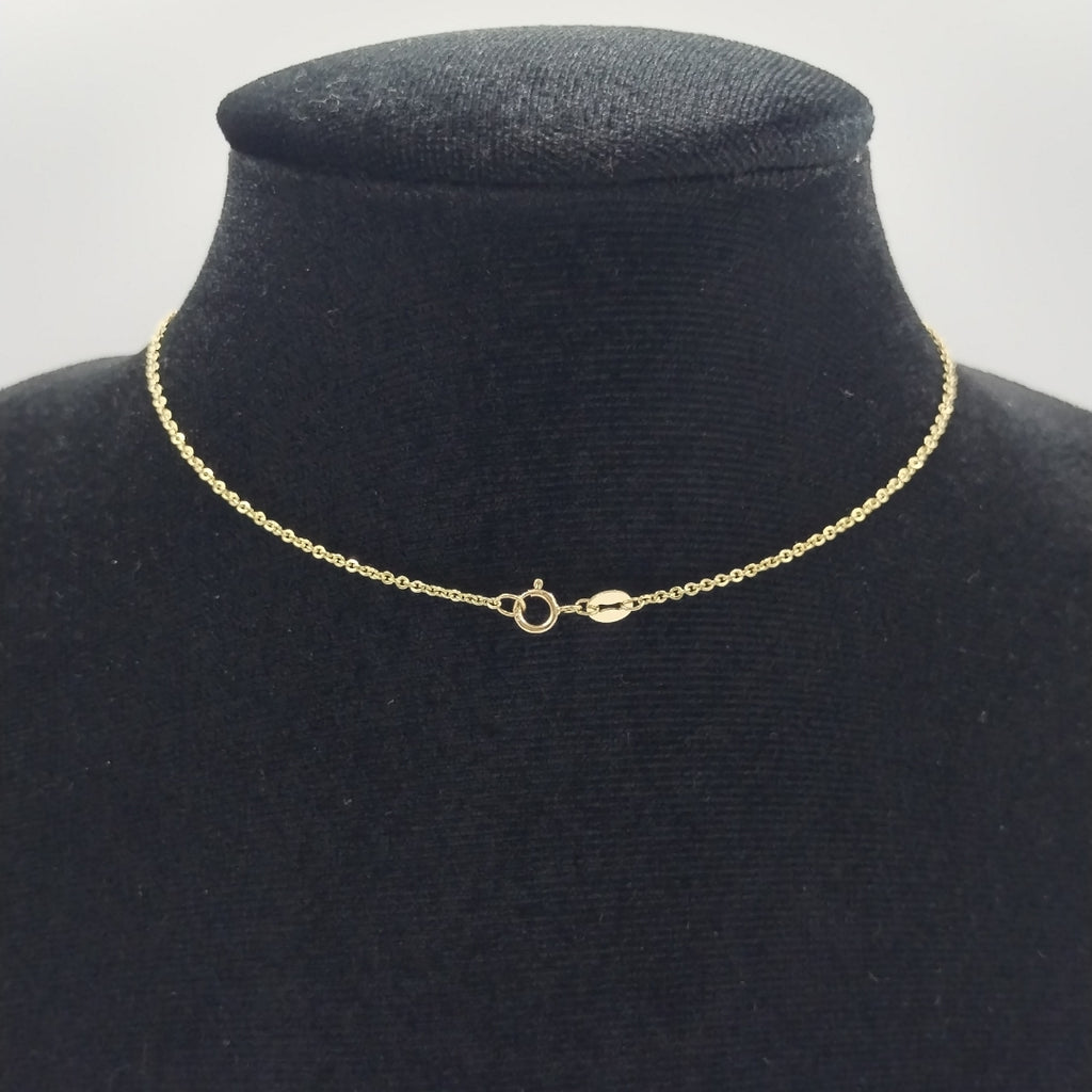 CADENA TEJIDO GARGANTILLA ESPECIAL C FLORES 14K 45 CM 3 GR (NUEVO)