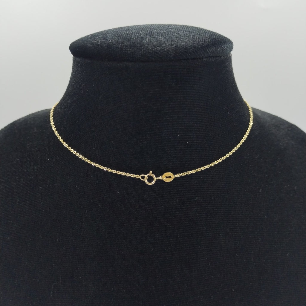 CADENA TEJIDO GARGANTILLA ESPECIAL C FLORES 14K 45 CM 2.9 GR (NUEVO)
