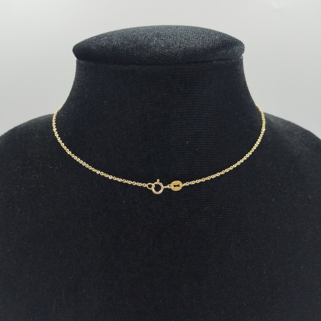 CADENA TEJIDO GARGANTILLA ESPECIAL C FLORES 14K 45 CM 2.9 GR (NUEVO)