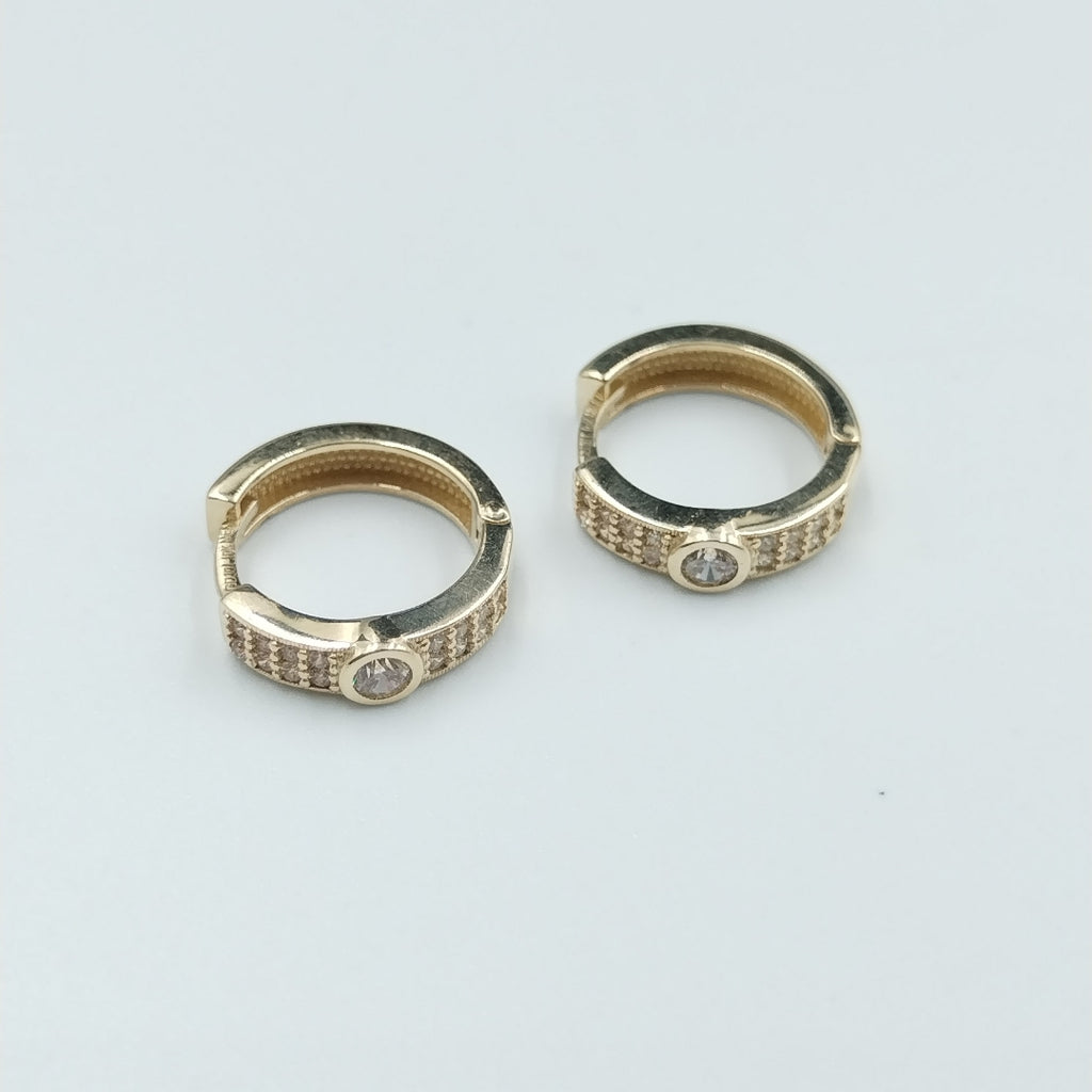 ARETES ARRACADAS C CIRCONIAS 10K 2.6 GR (NUEVO)