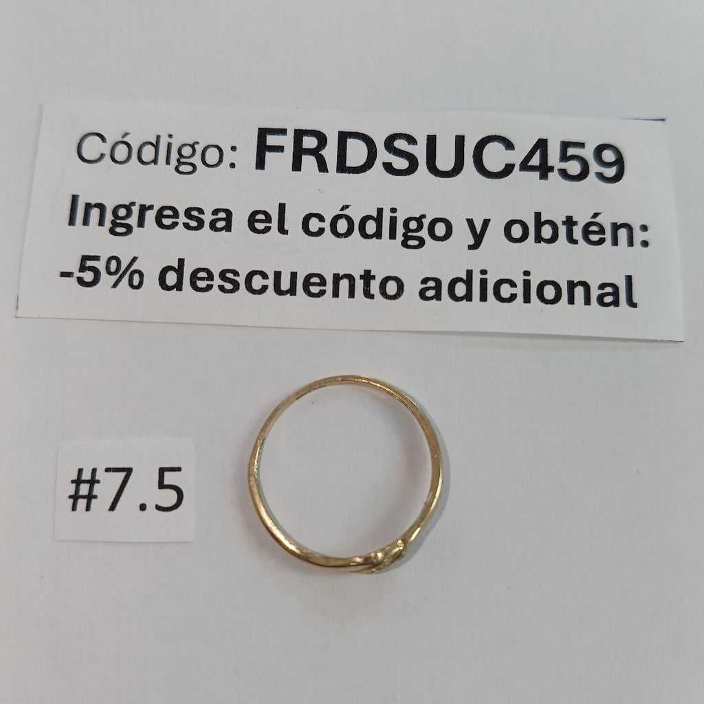 ANILLO ANILLITO C CIRCONIAS 14K 7.5 TALLA 1.2 GR (NUEVO)
