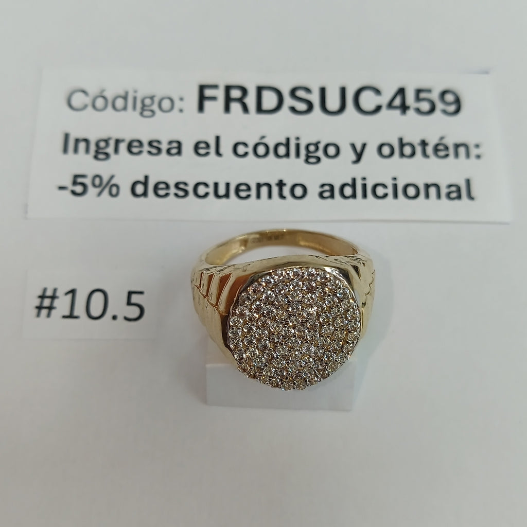 ANILLO C CIRCONIAS 14K 10 TALLA 7.8 GR (NUEVO)
