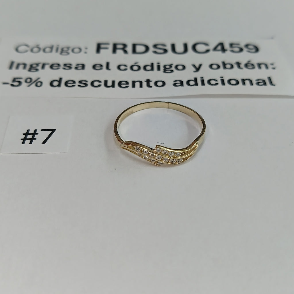 ANILLOS CON CIRCONIAS 14K TALLA 7 0.8 GR (NUEVO)