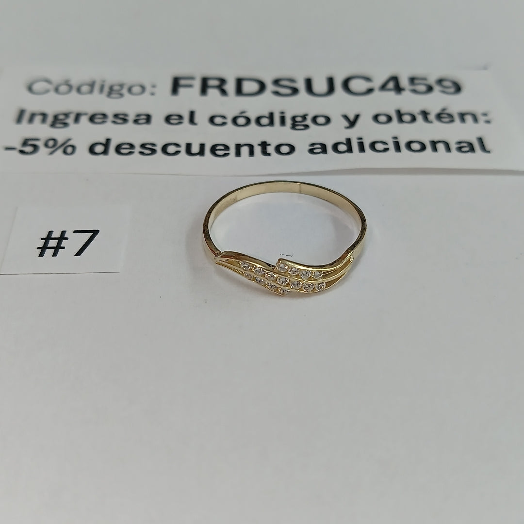 ANILLOS CON CIRCONIAS 14K TALLA 7 0.8 GR (NUEVO)