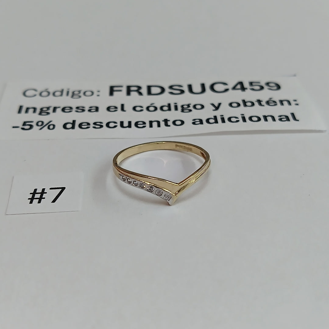 ANILLOS CON CIRCONIAS 14K TALLA 7 0.9 GR (NUEVO)