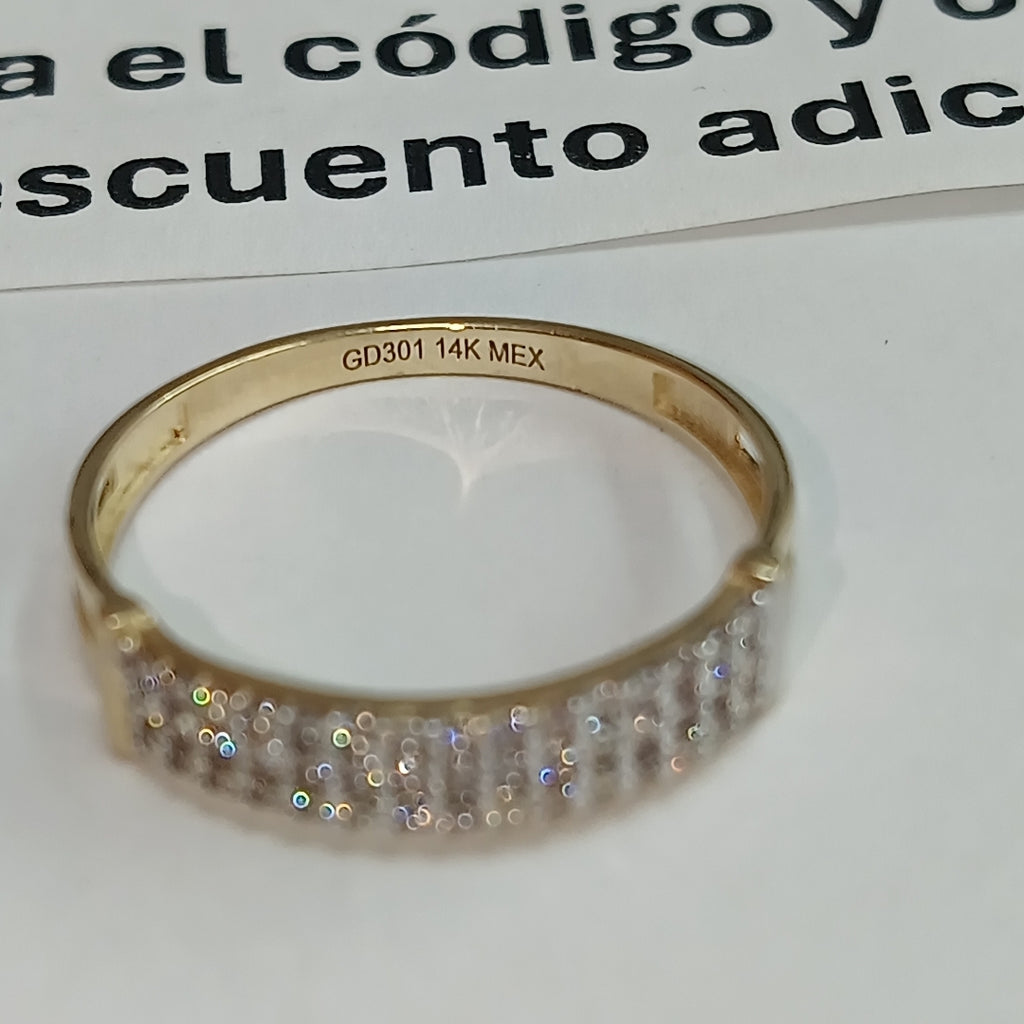 ANILLO ANILLITO C CIRCONIAS 14K 8 TALLA 1.5 GR (NUEVO)