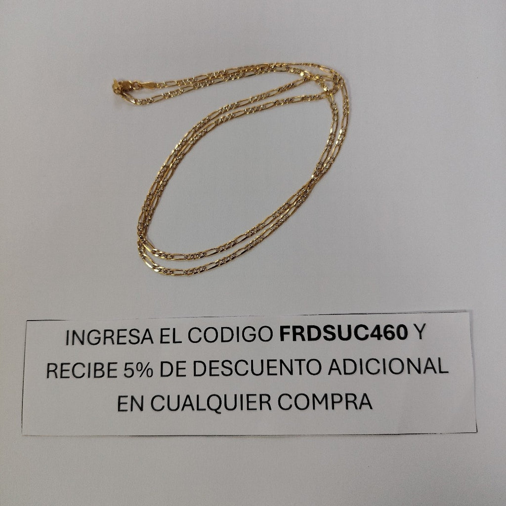 CADENA 3X1 DIAMANTADA 14K 60 CM 5 GR (NUEVO)