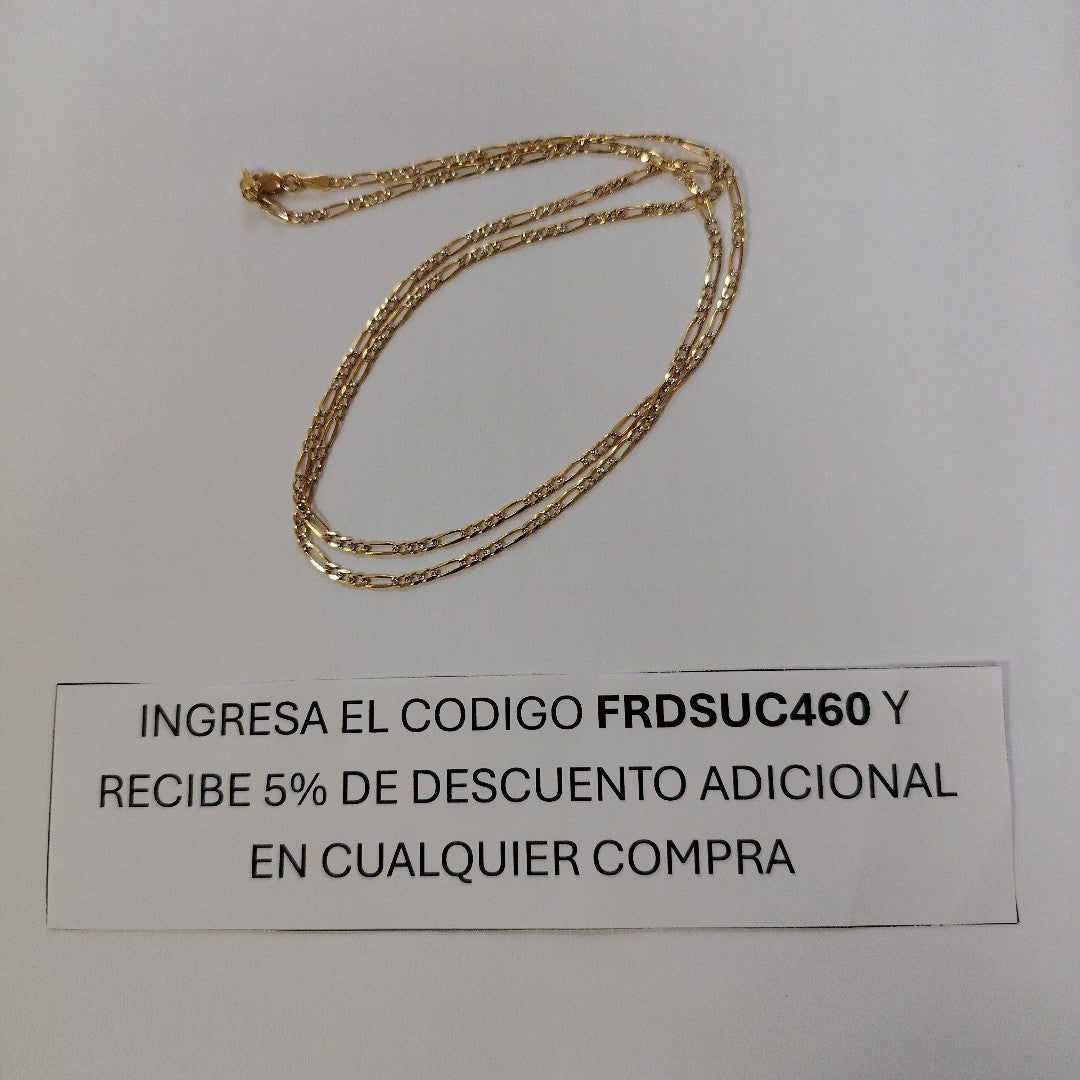 CADENA 3X1 DIAMANTADA 14K 60 CM 5 GR (NUEVO)