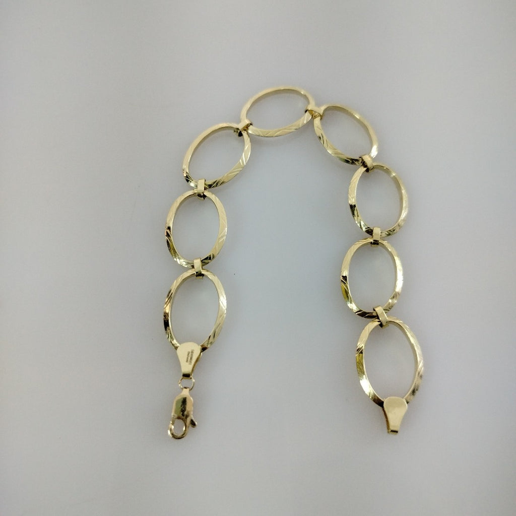 PULSERA CON AROS OVALADOS 14K 18 CM 5.2 GR (NUEVO)
