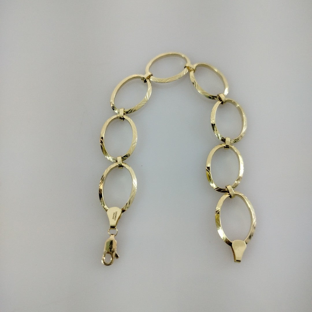 PULSERA CON AROS OVALADOS 14K 18 CM 5.2 GR (NUEVO)