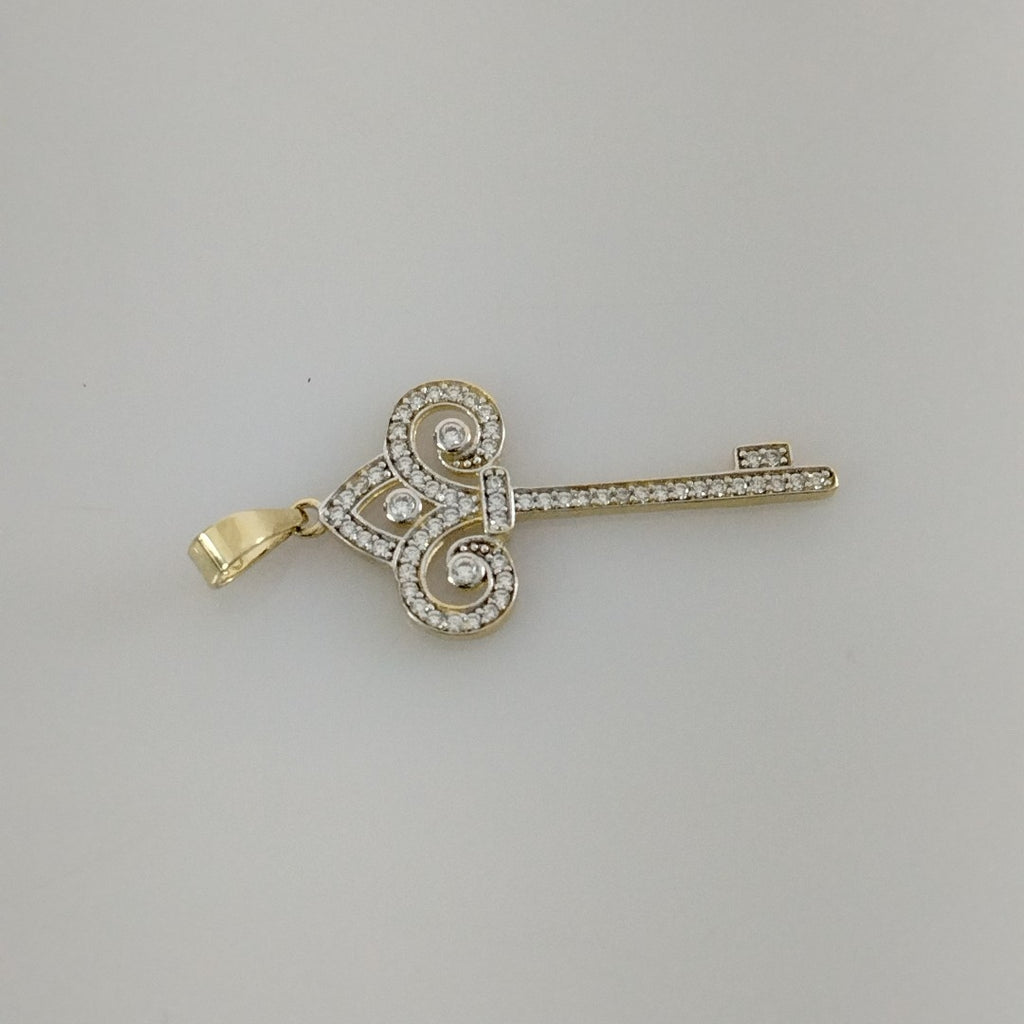 DIJE LLAVE C CIRCONIAS 14K 1.5 GR (NUEVO)
