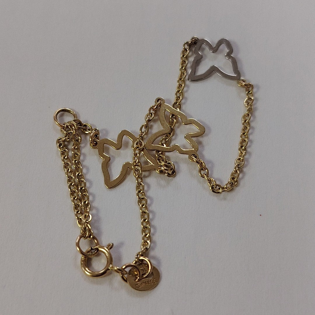 PULSERA ESPECIAL C MARIPOSAS 14K 18 CM 1.7 GR (NUEVO)