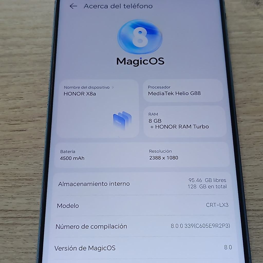 CELULAR HONOR X8A CRT-LX3 (2023) 128 GB 8 GB RAM (SEMINUEVO)